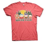 South Park Licenza Ufficiale Distressed Uomo Maglietta (Rosso-Heather), M