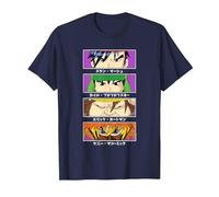 South Park Occhi di Carattere Anime a Quattro Blocchi Maglietta, Uomo, Navy, L