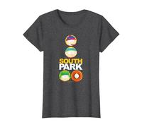 South Park Solid Circles Maglietta, Donna, Grigio Scuro, XL