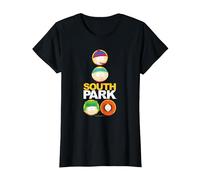 South Park Solid Circles Maglietta, Donna, Nero, S