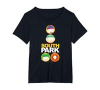 South Park Solid Circles Maglietta, Donna Plus-Size, Nero, 6X