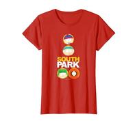 South Park Solid Circles Maglietta, Donna, Rosso, XS