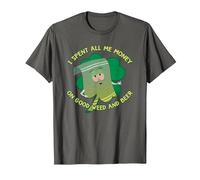 South Park St Patrick's Day Towelie Spent Money Maglietta, Uomo, Asfalto, M