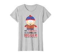 South Park Stan Puberty Maglietta, Donna, Argento, S