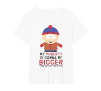 South Park Stan Puberty Maglietta, Donna Plus-Size, Bianco, 6X