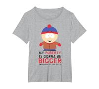 South Park Stan Puberty Maglietta, Donna Plus-Size, Grigio Melange, 4X
