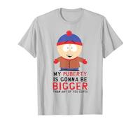 South Park Stan Puberty Maglietta, Uomo, Argento, L
