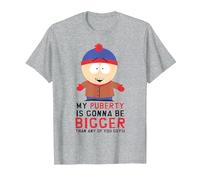 South Park Stan Puberty Maglietta, Uomo, Grigio Melange, XXL