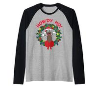 South Park Xmas Mr Hankey Howdy Babbo Natale Poo Retro Maglia con Maniche Raglan