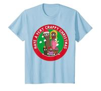 South Park Xmas Mr Hankey Poo Family, Un pessimo Natale retrò Maglietta, Bambini, Celeste, 10 Anni