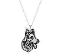 southbankstore Collana con ciondolo a forma di cane da pastore tedesco, con ciondolo a forma di cuore e cane levriero, regalo commemorativo, Zinco