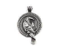 southbankstore Collana con ciondolo a forma di totem di corvo vichingo nordic vichingo collana a catena per donne uomini punk talismano amuleto gioielli regalo, Zinco
