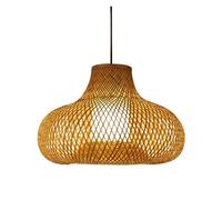 Southeast Asia Style Primitive Lighting Wicker Material Chandelier Pastoral Pendant Light Vintage Home Decor Basket Lampshade for Kitchen Living Room Bar E26