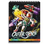 SOUTHERN LOTUS Libro da colorare per adulti a spirale dello spazio esterno, libera la tua creatività con disegni. Un'esperienza di colorazione rilassante per adulti, donne, adolescenti. Splendidi