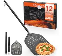 SOUTHGATE 120 cm Pala per Pizza Manico Smontabile, 30 cm/12 Pollici Raschietto per Pizza, Pala Pizza Forata in Alluminio Anodizzato Duro, Professionale per Infornare Pizza Pane