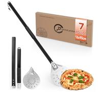 SOUTHGATE 7 Pollici Pala per Pizza Forata, Palino Pizza Tonda in Anodizzato Duro con 90 cm Manico Isolante Rimovibile, Spatola Pizza per Girare la Pizza e il Pane Fatti in Casa