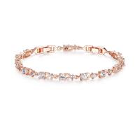 SOUTHPLUS Bracciale Tennis Donna, 5A Zirconi per Donne Ragazze, Argento/Oro rosa,Bracciali di Cristallo Regalo per la Festa della Mamma Compleanno San Valentino (Oro)