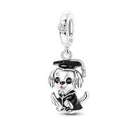SOUTHPLUS Ciondolo Charms Sterling Silver 925 Laurea Serie Api Cani Gatti per braccialetti da donna europei compleanni e Festa della Mamma Periodo Diplomi (Cuccioli)