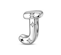 SOUTHPLUS Ciondolo con Lettera Dell'alfabeto in Argento Sterling 925 Charm Bead con A-M-S-L Pendente con Zirconia 5A Bead Charm da Donna, con Braccialetti e Collana Europea (J)