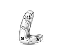 SOUTHPLUS Ciondolo con Lettera Dell'alfabeto in Argento Sterling 925 Charm Bead con A-M-S-L Pendente con Zirconia 5A Bead Charm da Donna, con Braccialetti e Collana Europea (L)