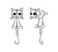 SOUTHPLUS Orecchini a perno a forma di gatto, gioielli per ragazze | Orecchini a forma di animali, regalo per donne, ragazze e amanti dei gatti