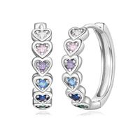 SOUTHPLUS Orecchini Donna Argento 925,Cerchio Ago Argento 925 Geometrici,Semplici, Ipoallergenici, Cuore, Quadrati, Stella Luna, Geometrici, Donna, Uomo, Gioielli Regali (Arcobaleno)