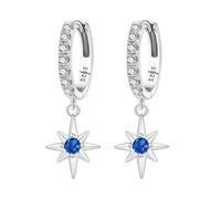 SOUTHPLUS Orecchini Donna Argento 925,Oro Orecchini,Cerchio Ago Argento 925 Geometrici,Ipoallergenici, Stelle Luna Fringe Orecchini Cerchio, San Valentino,Regalo per lei (Luce stellare minimalista)