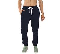 Southpole Active Basic Pantaloni in Pile Jogger Tuta, Colore: Blu Navy, L Uomo