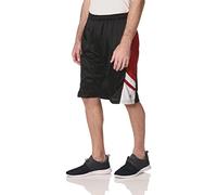 Southpole Men's Basic Basketball Mesh Shorts, Black/Red, X-Large