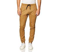 Southpole Men's Basic Stretch Twill Jogger Pants, Tobacco, Large