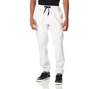 Southpole Men's Basic Stretch Twill Jogger Pants, White, X-Large