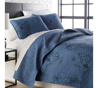 Southshore Fine Living Inc. Oversized King Quilt Bedding 3-Piece King Size Blue Quilt Set with 2 Shams Harmony Floral Print Quilt for Ki
