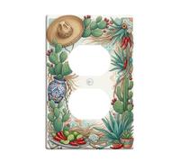 Southwestern Cactus e Sombrero Art Duplex Outlet Cover Piastra | Sombrero, Peperoncino, Talavera Pottery, Southwestern Decor, Desert Flora