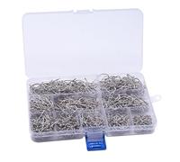 SOUUXIU Ami da Pesca portabait da 1000 Pezzi forgiati ami da Pesca a Gambo Lungo con Doppi ami da Pesca a J