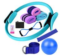 SOUUXIU Fasce Yoga per lo Stretching, Pilates, Attrezzi per Casa, Pilates, Anello Magico, Fasce per Allenamento dei Glutei, Palla Yoga, 25 cm, Figura 8, Fascia di Resistenza, Fasce Yoga per Stretching
