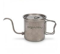 SOUUXIU Macchina da caffè pieghevole per campeggio, bollitore portatile da 400 ml con coperchio, beccuccio a collo d'oca per una preparazione di precisione all'aperto e in viaggio