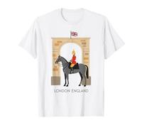 Souvenir a Cavallo della Guardia di Londra Union Jack British Heritage Maglietta