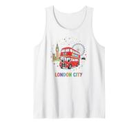 Souvenir a Tema per Bambini con Illustrazione di Autobus di Londra City Canotta