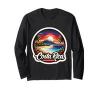 Souvenir al sole per le vacanze estive sulla spiaggia sabbiosa al tramonto in Costa Rica Maglia a Manica