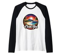 Souvenir al sole per le vacanze estive sulla spiaggia sabbiosa al tramonto in Costa Rica Maglia con Maniche Raglan
