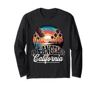 Souvenir al tramonto delle palme della spiaggia della California di Los Angeles Maglia a Manica