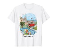 Souvenir artistico della funivia Sagrada Familia di Barcellona Città Spagna Maglietta