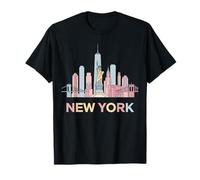 Souvenir Artistico dello Stato della libertà dello Skyline di New York City 2025 Maglietta