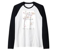 Souvenir Artistico di Super Metro Lines di Città del Messico Maglia con Maniche Raglan