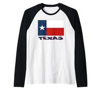 Souvenir Bandiera dello Stato del Texas USA Maglia con Maniche Raglan