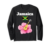 Souvenir bandiera giamaicana chitarra fiore ibisco musica Giamaica Maglia a Manica