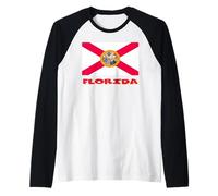 Souvenir Bandiera USA Florida Maglia con Maniche Raglan