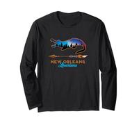 Souvenir Bayou Cajun Alligatore di New Orleans Louisiana USA Maglia a Manica