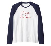 Souvenir C'Est La Vie Francese, Amante della Cultura Francese Maglia con Maniche Raglan