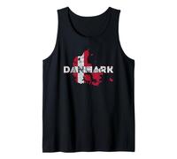 Souvenir con Mappa Danese e Bandiera - Danimarca invecchiata Canotta